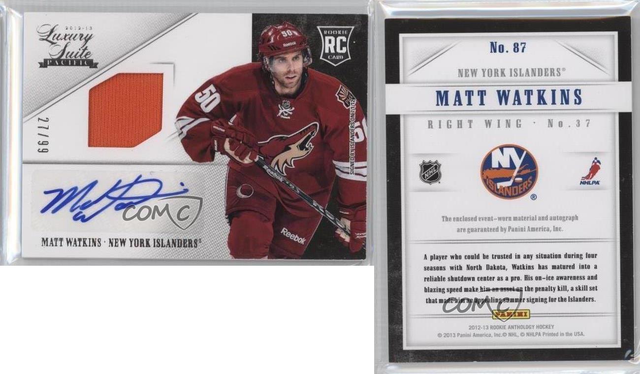 2012-13 Panini Rookie Anthology Luxury Suite /99 Matt Watkins #87 Auto RC