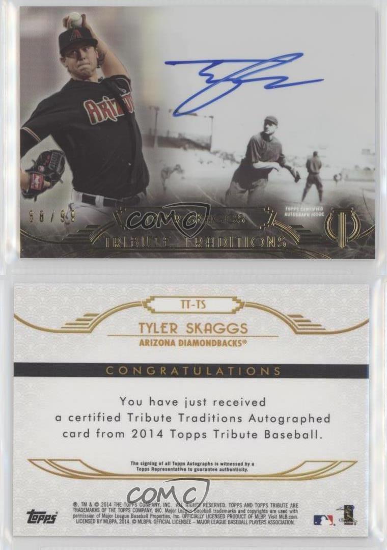 2014 Topps Tribute Traditions Auto /99 Tyler Skaggs #TT-TS Auto - Picture 4 of 4
