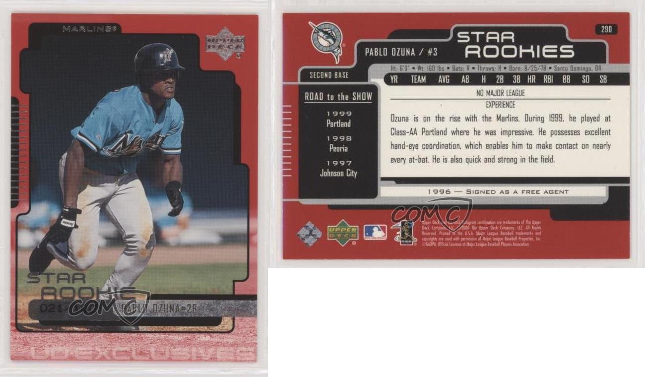 Upper Deck 2000 Star Rookie UD esclusive argento / 100 Pablo Ozuna #290 - Foto 4 di 4
