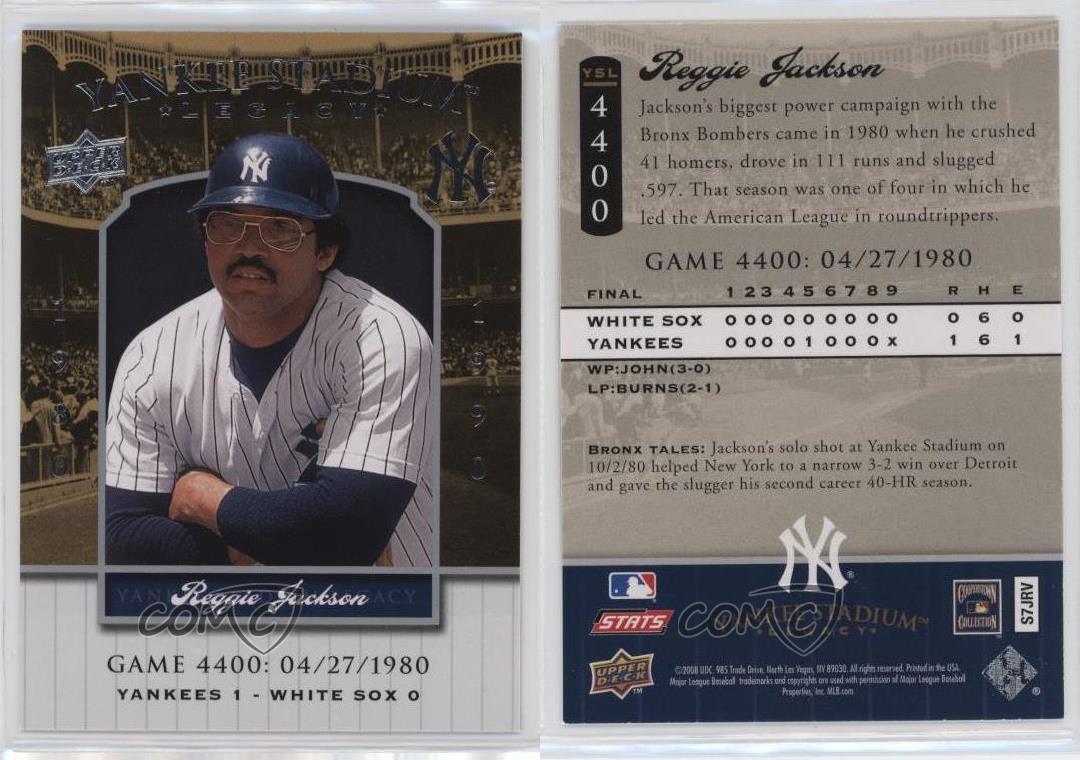 2008 Upper Deck Yankee économies Stadium Legacy Reggie Jackson #YSL4400 HOF