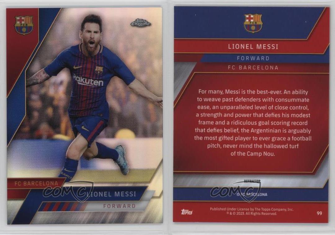 2022-23 Topps Chrome FC Barcelona Refractor Lionel Messi #99 - Picture 3 of 3