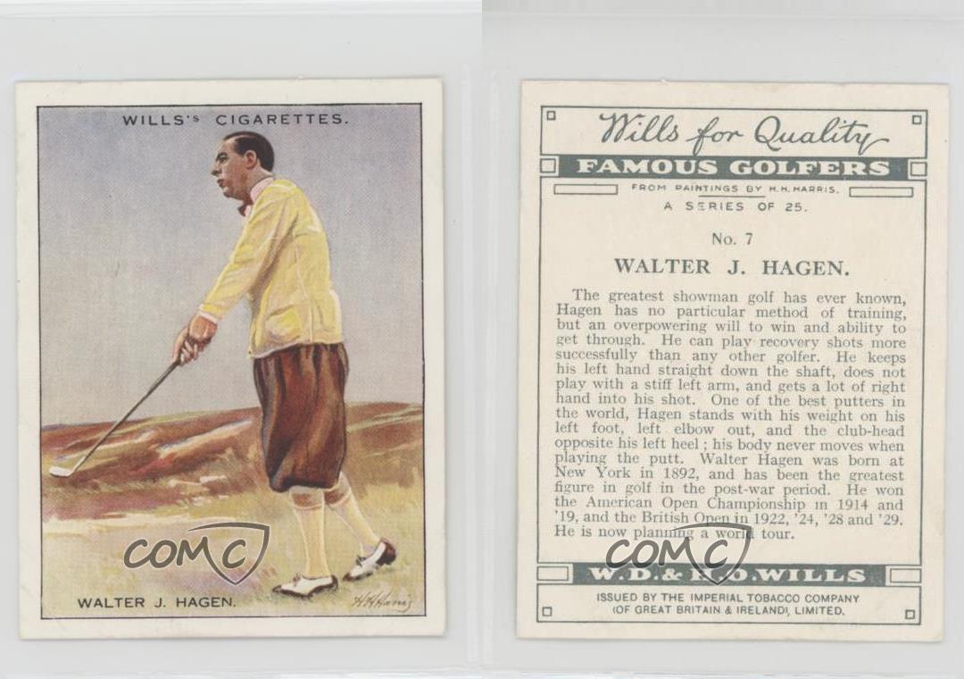 1930 Wills Famous Golfers Tobacco Walter Hagen Walter J Hagen #7
