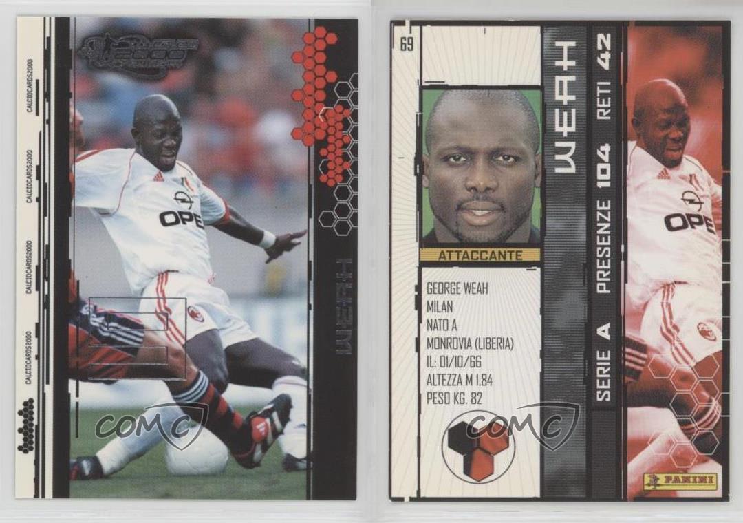 2000 Panini Calcio George Weah #69 - Picture 4 of 4