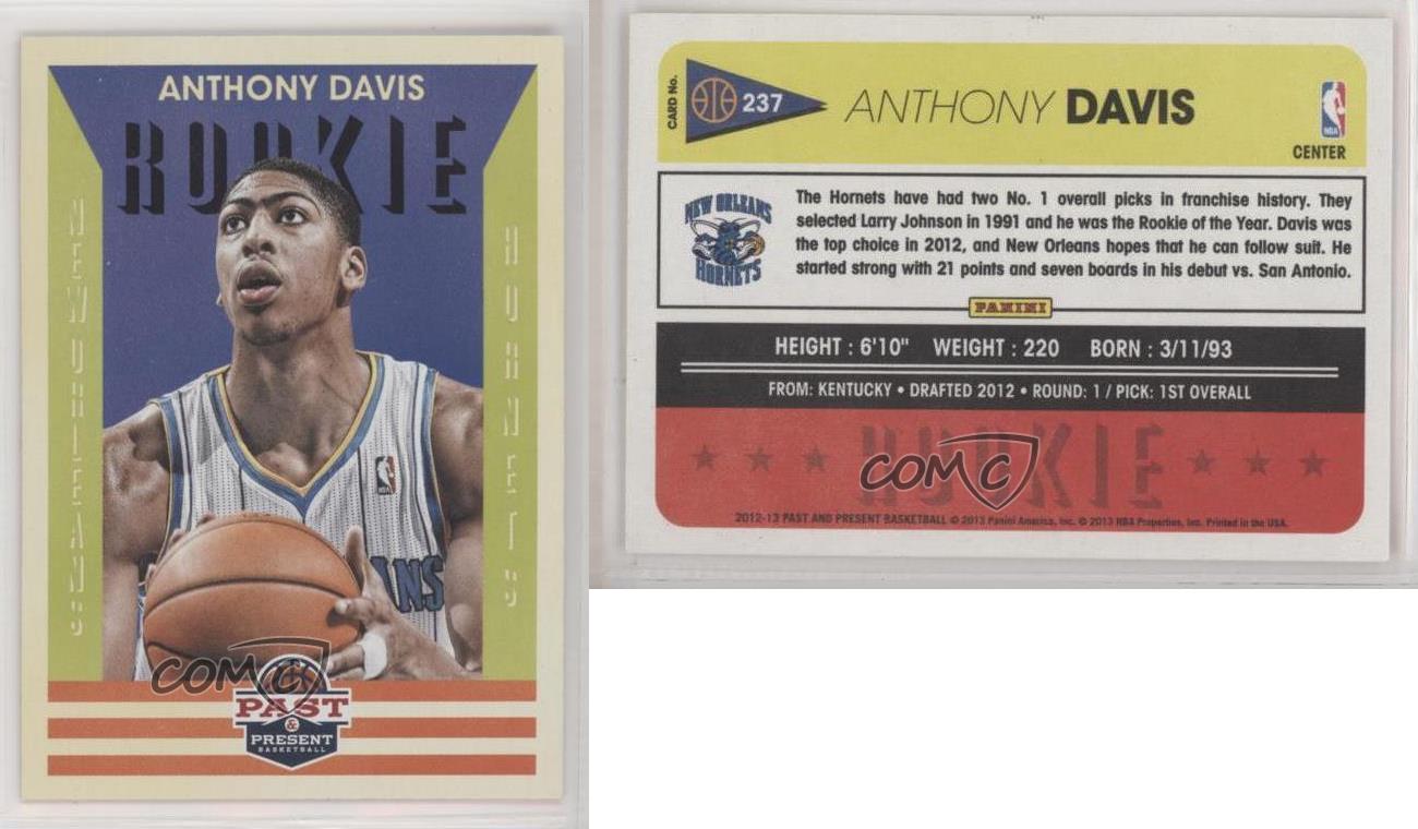 2012-13 Panini Past & Present Anthony Davis #237 Rookie RC | eBay