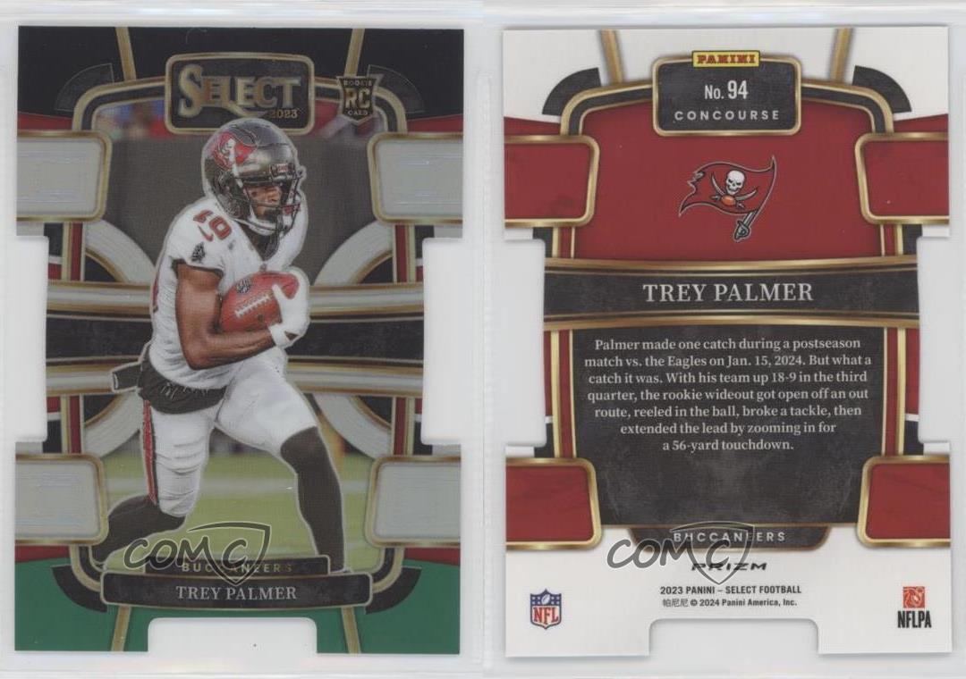 Panini Select Concourse 2023 negro y verde Prizm troquelado Trey Palmer novato radiocontrol - Imagen 4 de 5