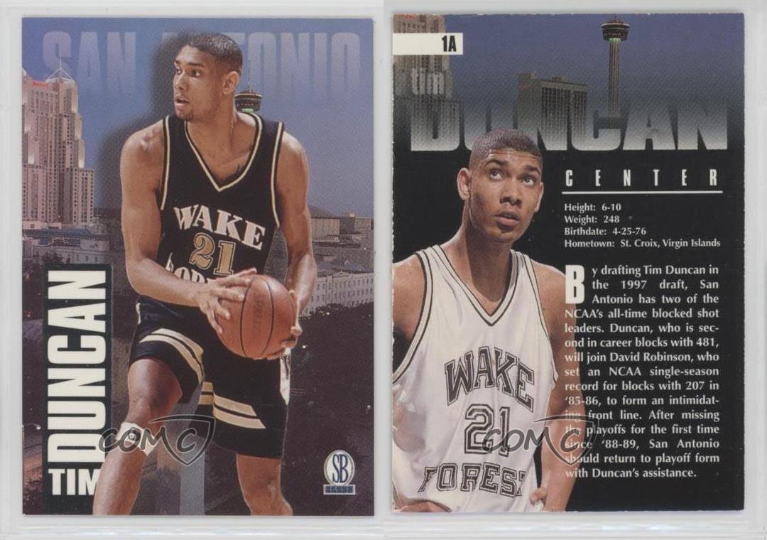 1997 Score Board Draft Day Tim Duncan (Ball at Waist) #1A Rookie RC HOF - Picture 4 of 4