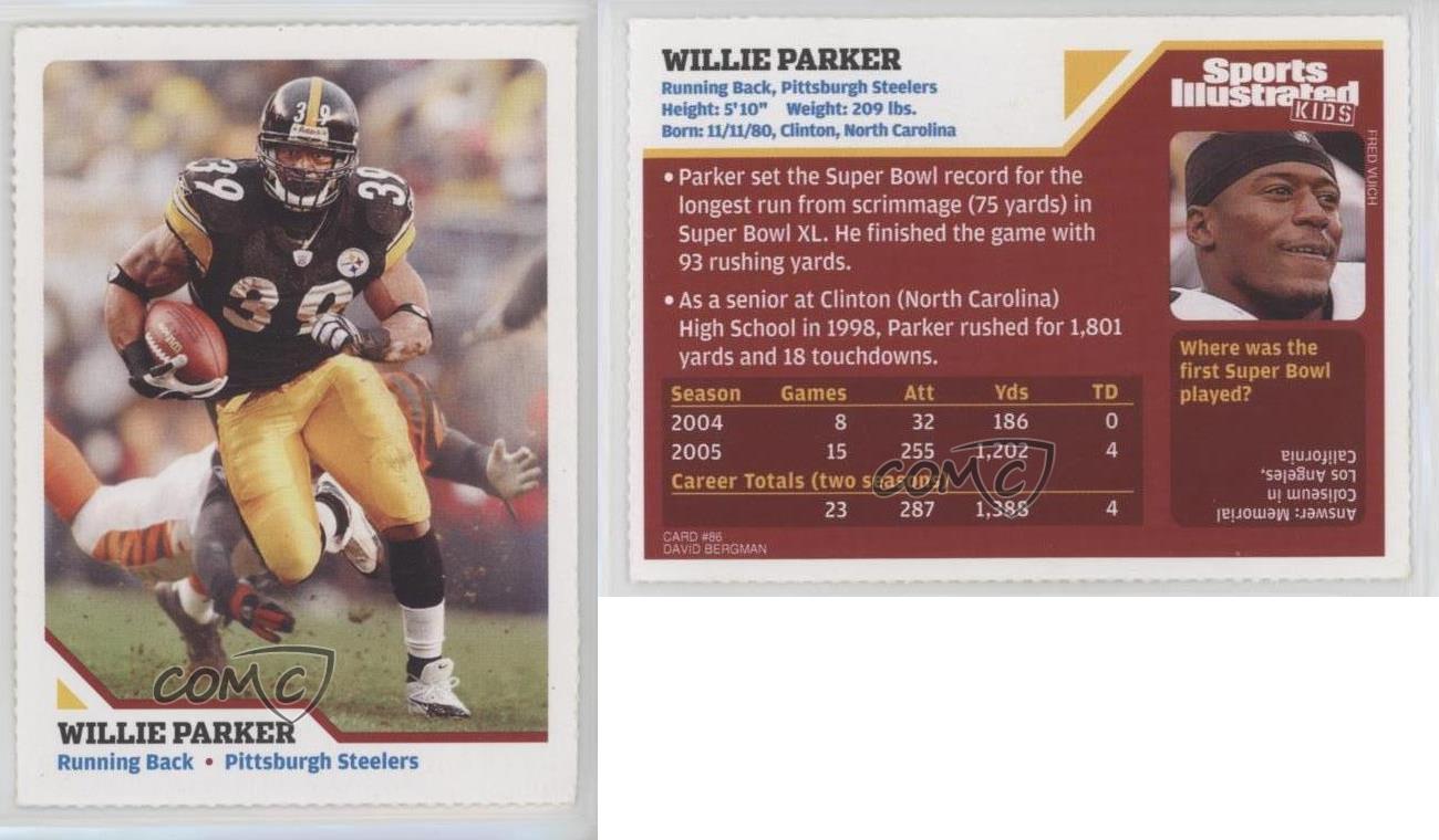 Willie Parker Steelers #86 NFL Sports Illustrated for Kids SI For Kids