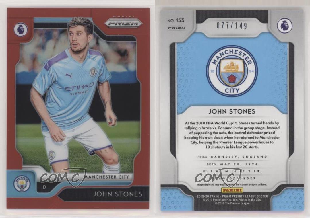 Panini Prizm Premier League Red Prizm 2019-20/149 John Stones #153 - Imagen 3 de 4
