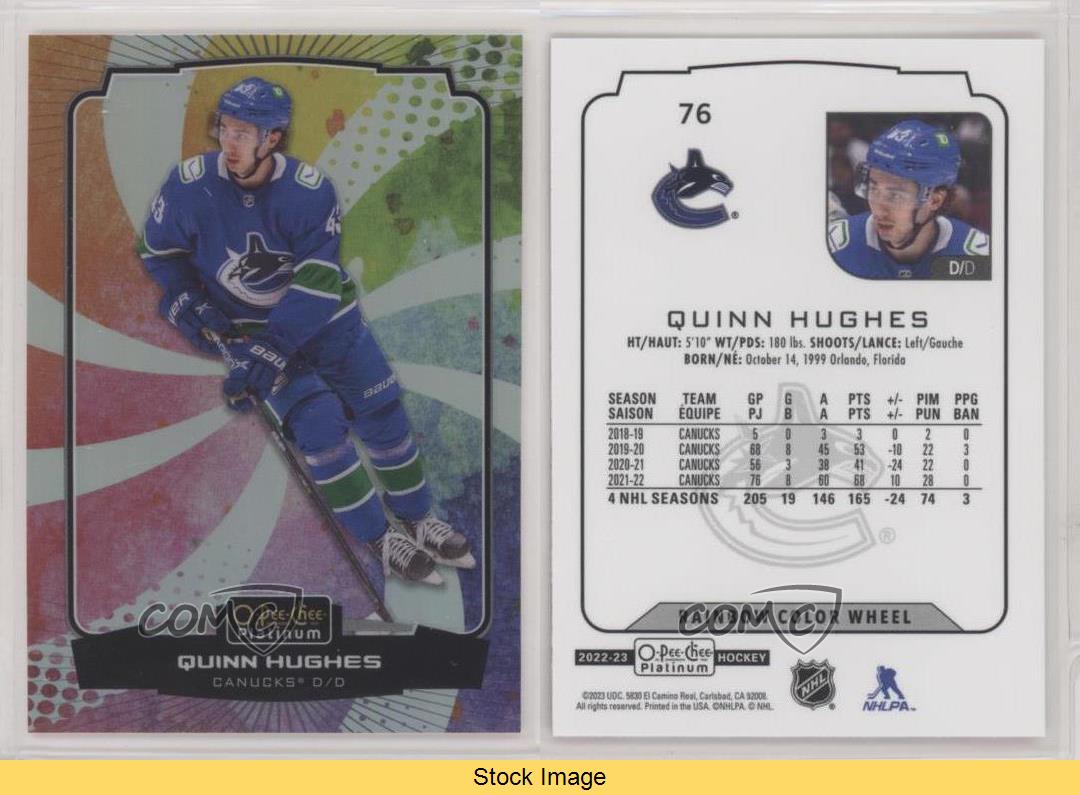 2022-23 O-Pee-Chee Platinum Rainbow Color Wheel Quinn Hughes #76