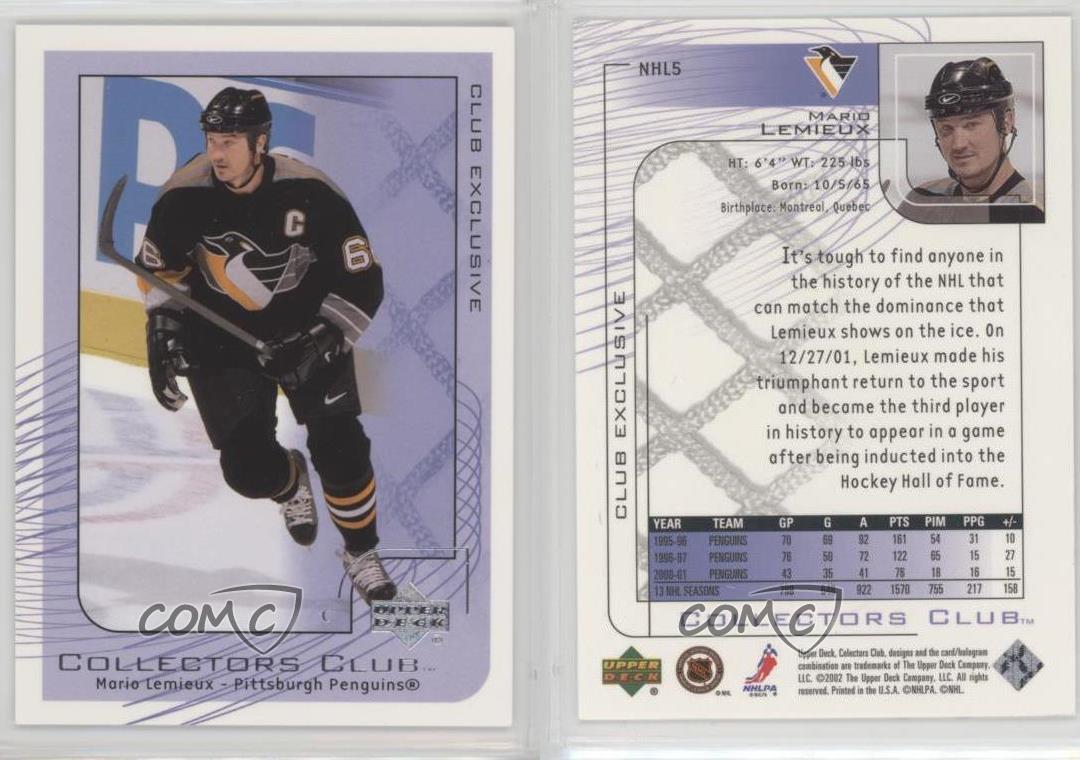 2002 Upper Deck Collectors Club Exclusive Mario Lemieux #NHL5 HOF - Picture 4 of 4