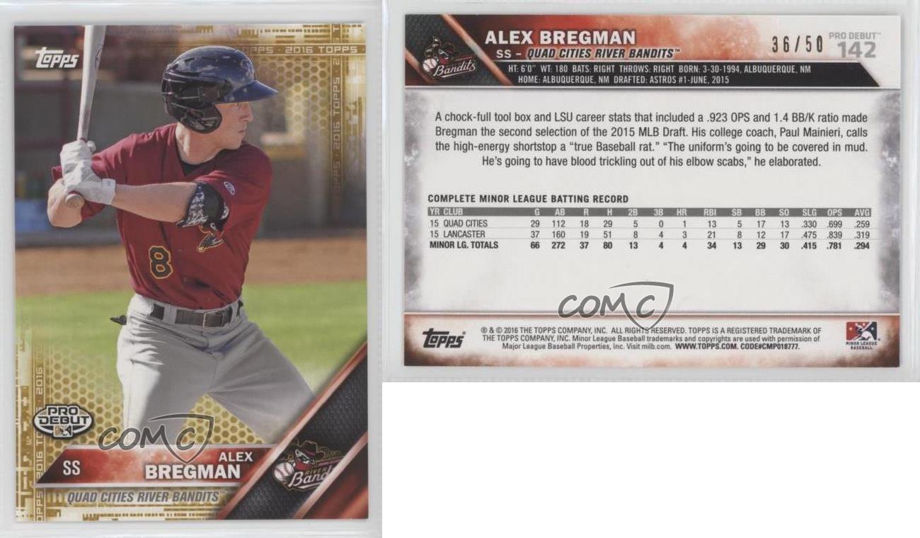 2016 Topps Pro Debut #142 Alex Bregman Signed Card PSA Slabbed Auto As –  Golden State Memorabilia