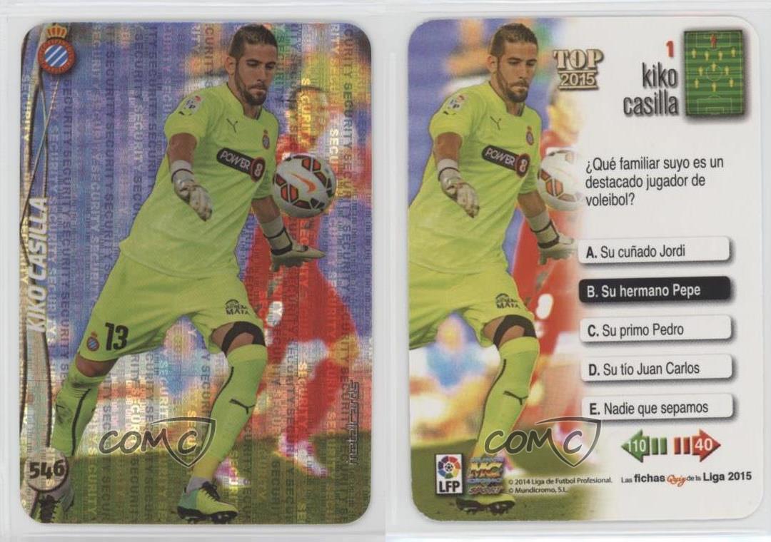 2014-15 Mundicromo Las Fichas Quiz de la Liga 2015 Top Kiko Casilla #546 - Picture 4 of 4