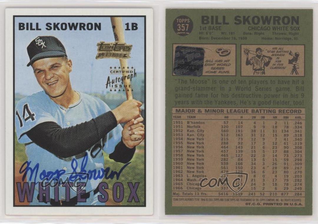 2001 Topps Team Topps Legends Auto Moose Skowron #TT29F Auto