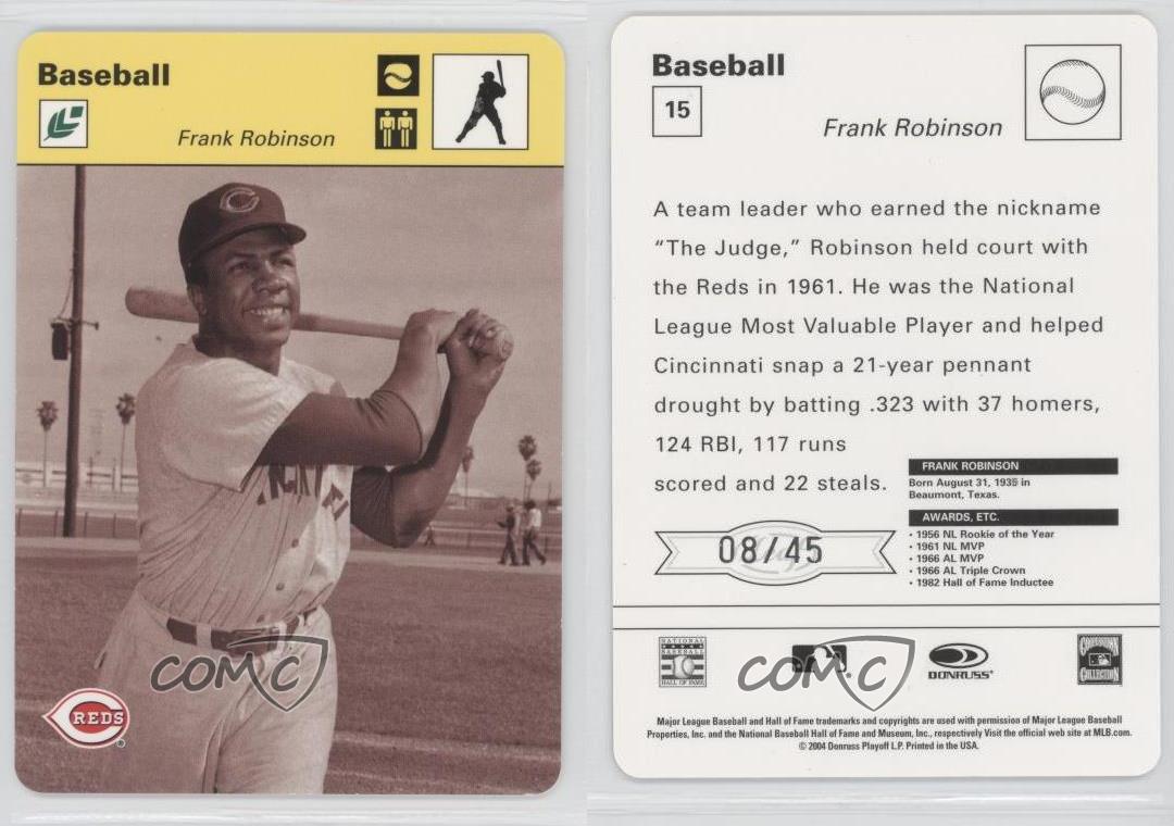 Palla da battuta gialla Leaf Sportscasters 2005 /45 Frank Robinson #15 HOF - Foto 3 di 3