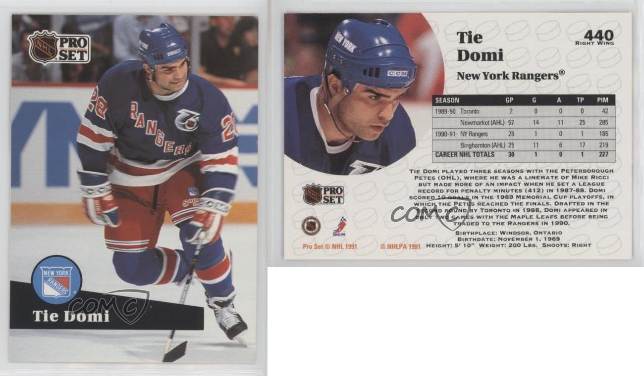  (CI) Tie Domi Hockey Card 1991-92 Pro Set (base) 440 Tie Domi :  Collectibles & Fine Art