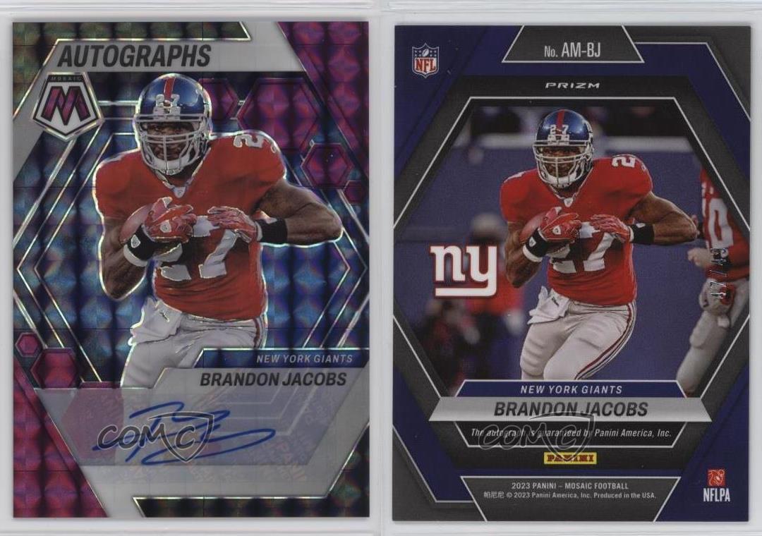 2023 Panini Mosaic Auto Mosaic Purple Prizm /49 Brandon Jacobs #AM-BJ Auto - Foto 3 di 3