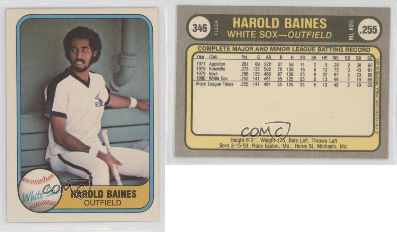 1981 Fleer Harold Baines (Rookie Card) (HOF) (#346) PSA10 PSA