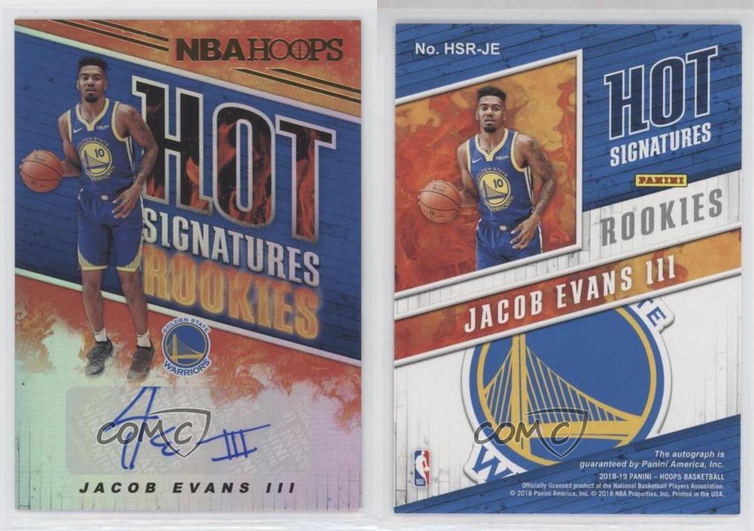 2018-19 Panini NBA Hoops Hot Signatures Rookies Jacob Evans III