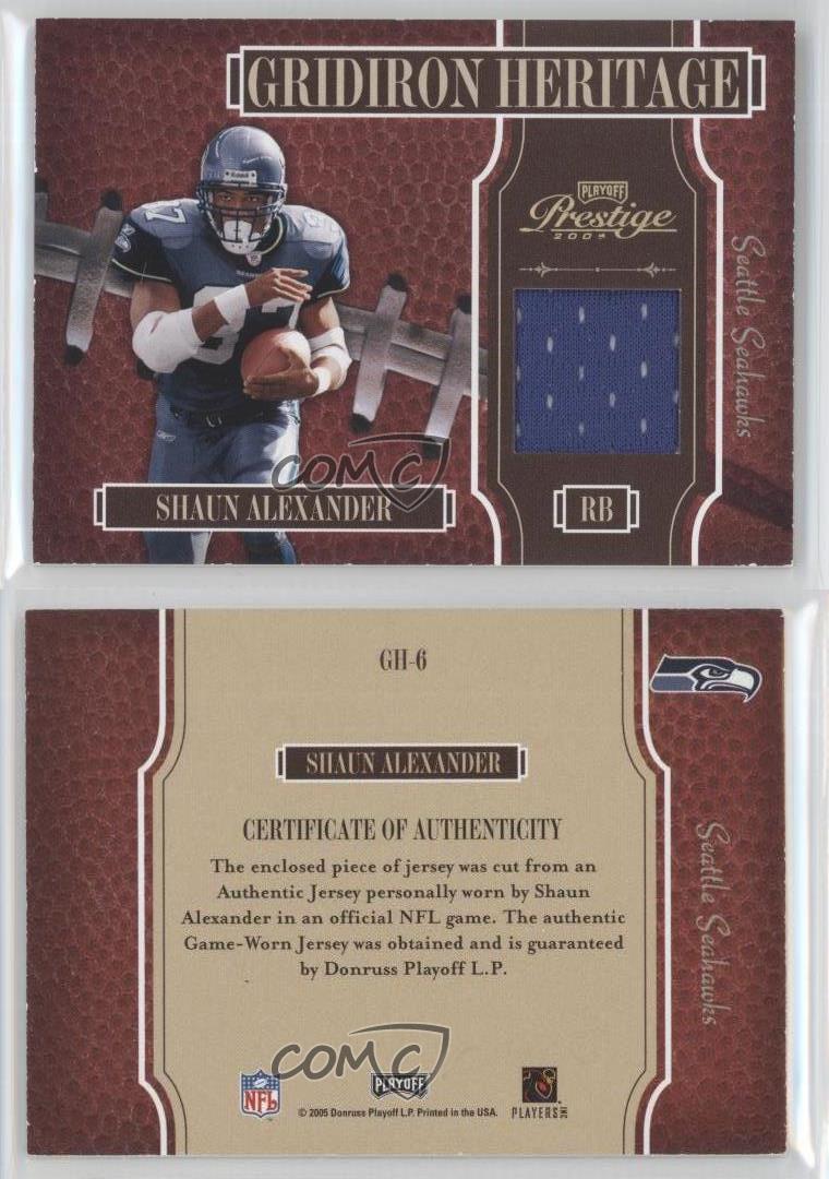 Shaun Alexander 2005 Playoff Prestige Gridiron Heritage Jerseys Seattle  Seahawks