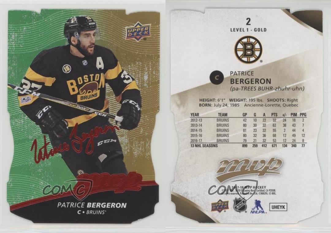 2017-18 Upper Deck compendio Azul #22 Patrice Bergeron Boston Bruins tarjeta