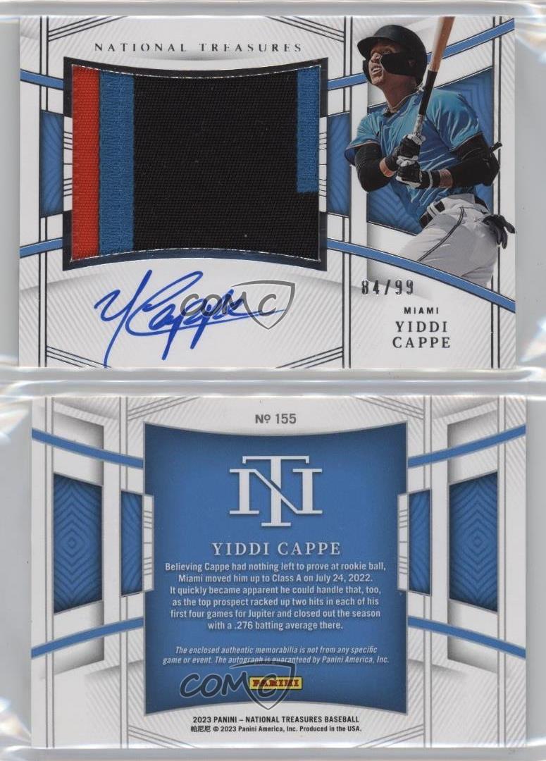 2023 Panini National Treasures Rookie Material Signatures /99 Yiddi Cappe Auto - Picture 3 of 4