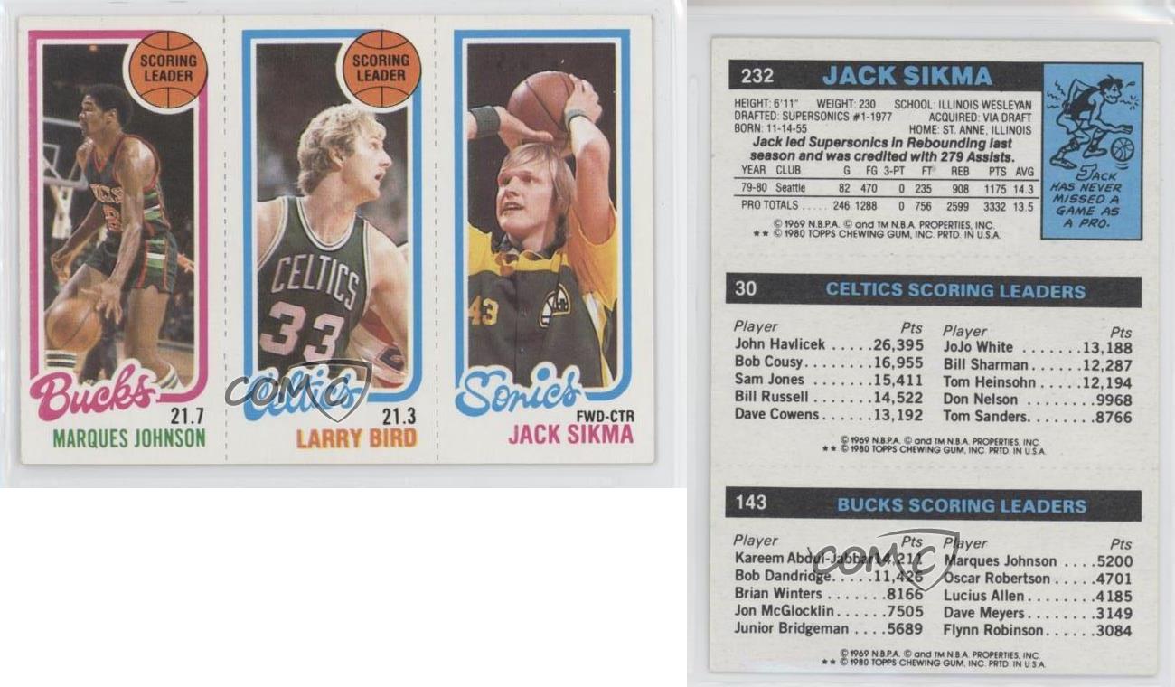 1980-81 Topps - [Base] #232-30-143 - Marques Johnson, Larry Bird