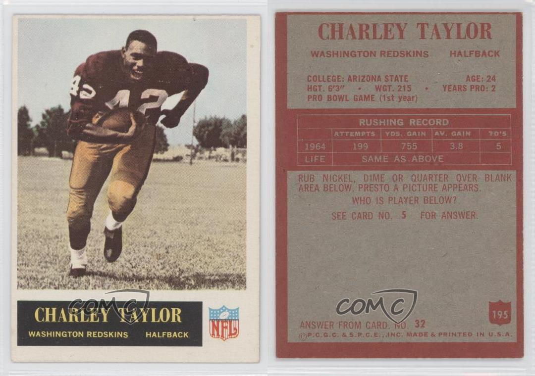 : 1965 Philadelphia #195 Charley Taylor ROOKIE RC NFL