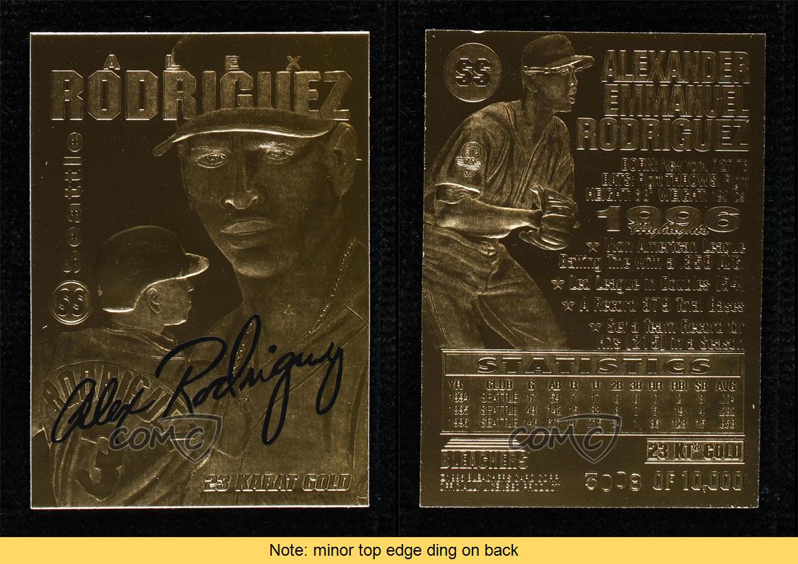 1990-00 Bleachers 23 Karat Gold /10000 Alex Rodriguez (Black Signature) - Picture 4 of 4