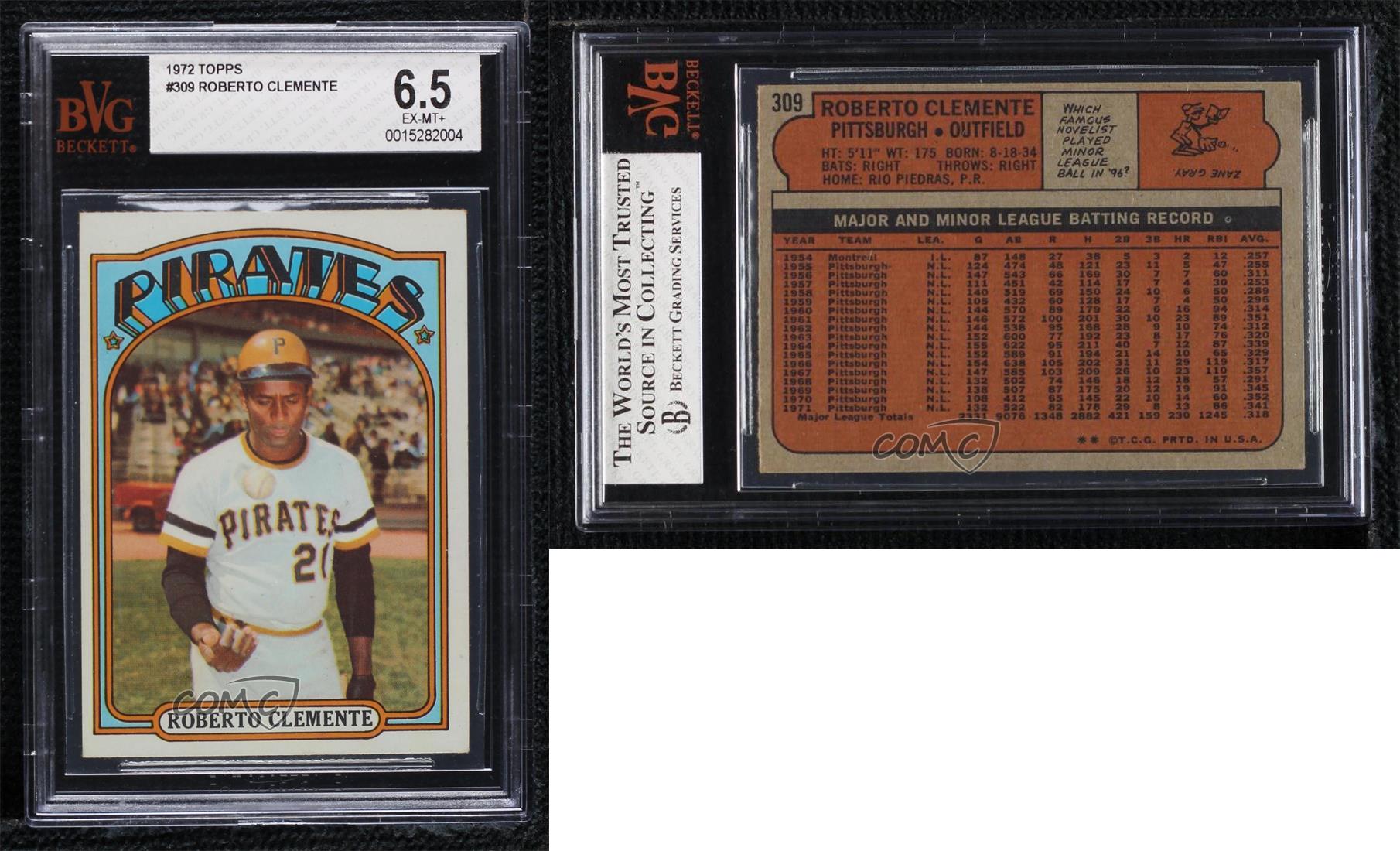 1972 Topps Roberto Clemente BVG 6.5 EX 