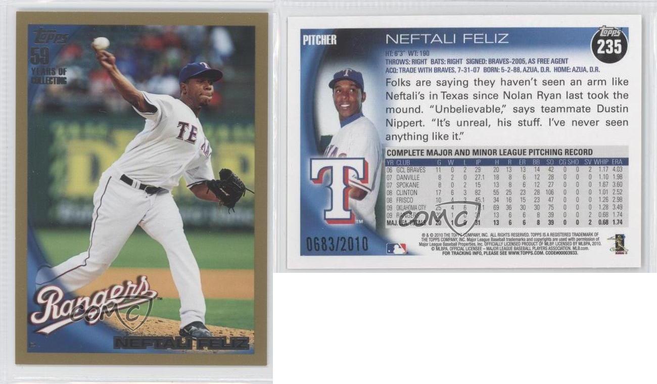 2010 Topps 206 #TA-NF Neftali Feliz Texas Rangers Auto Autographed Baseball Card
