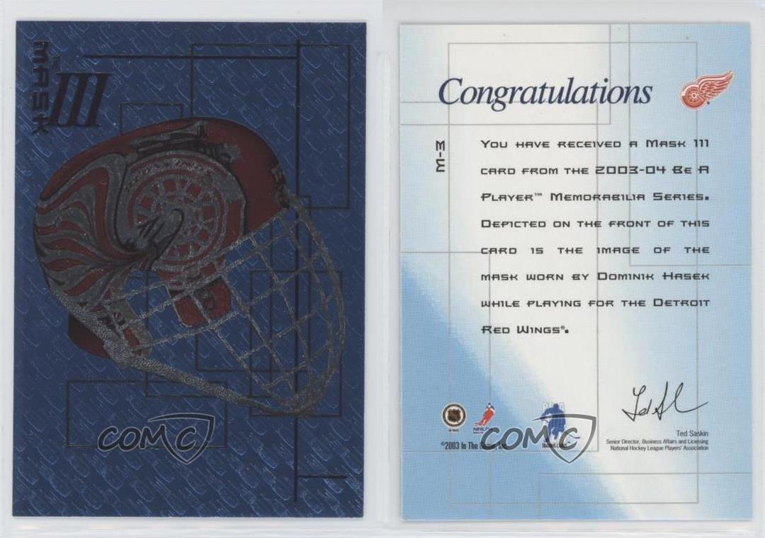 2003-04 ITG Be A Player Memorabilia The Mask III Dominik Hasek #M-3 HOF