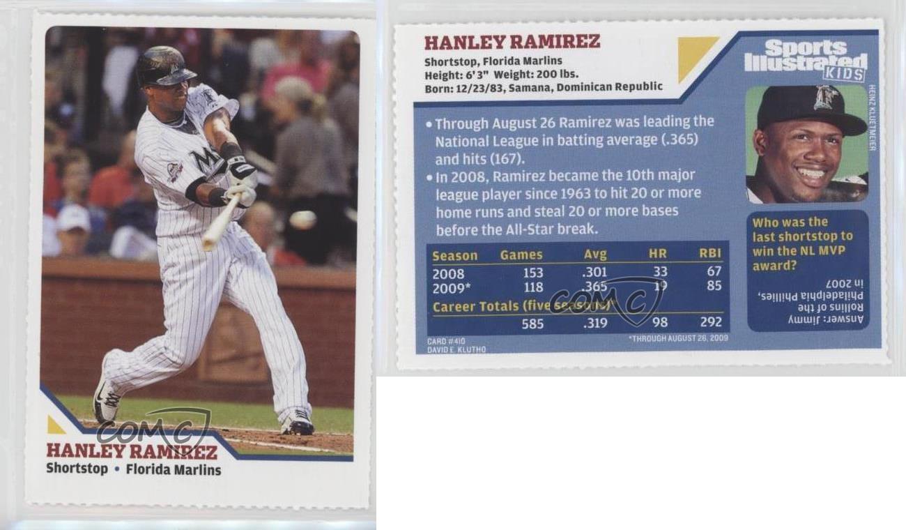 HANLEY RAMIREZ, 2009 SI FOR KIDS CARD, BASEBALL STAR