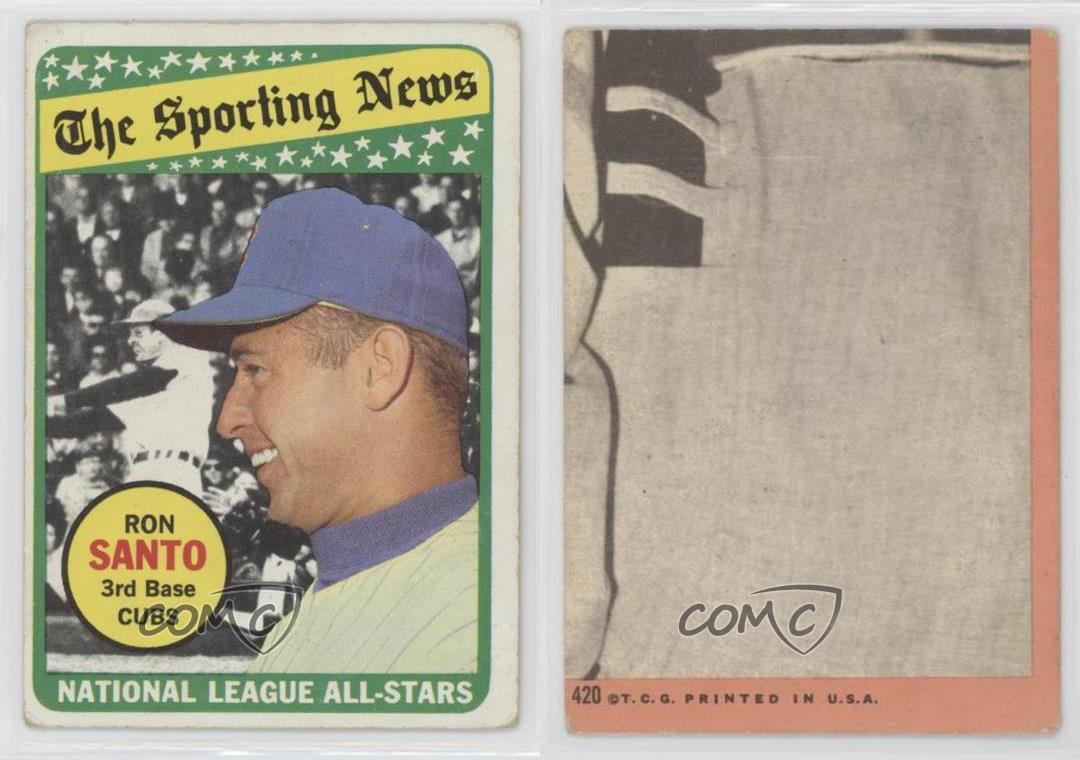 1969 Topps The Sporting News All Star Selection Ron Santo Al Kaline #420 HOF - Bild 3 von 5