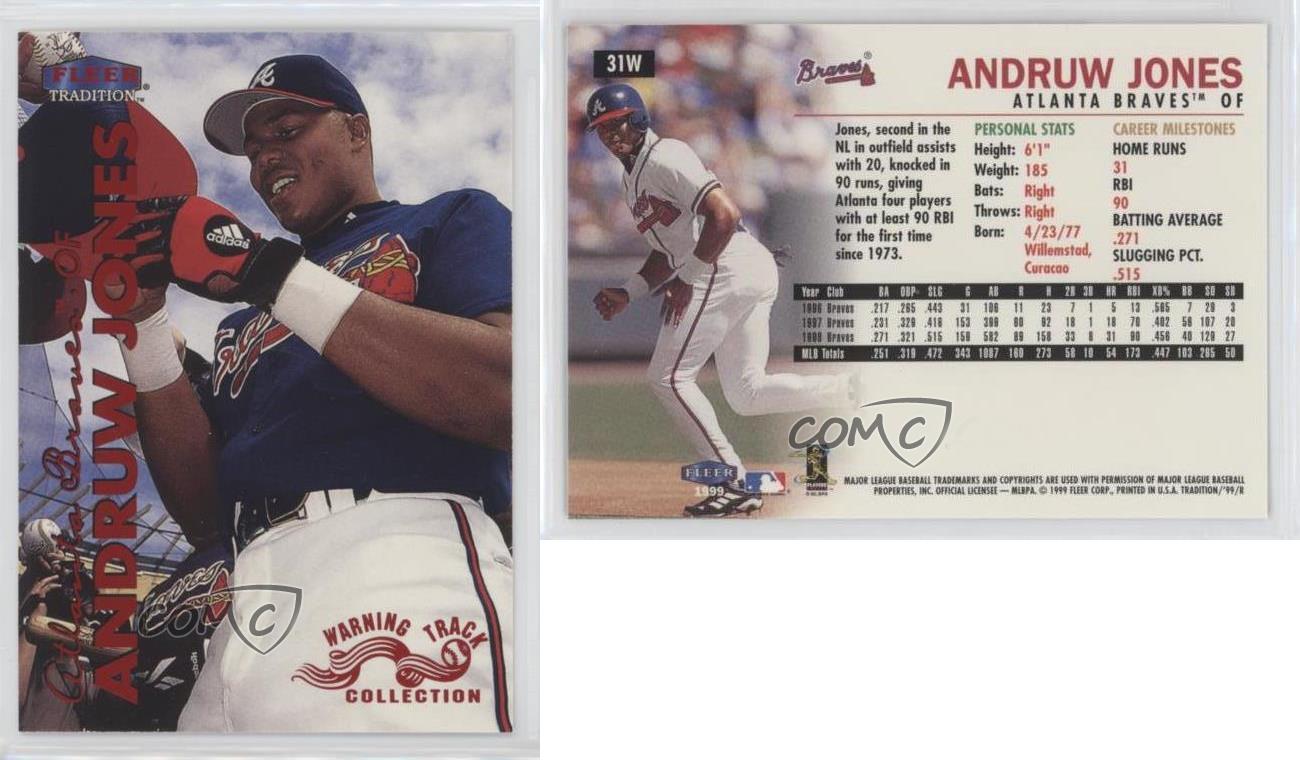 31W Andruw Jones Warning Track Atlanta Braves 1999 Fleer Tradition