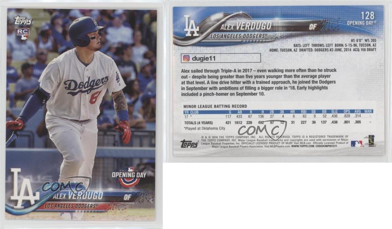 2018 Topps Opening Day Alex Verdugo #128 Rookie RC | eBay 2018 Topps Opening Day Alex Verdugo #128 Rookie RC | eBay