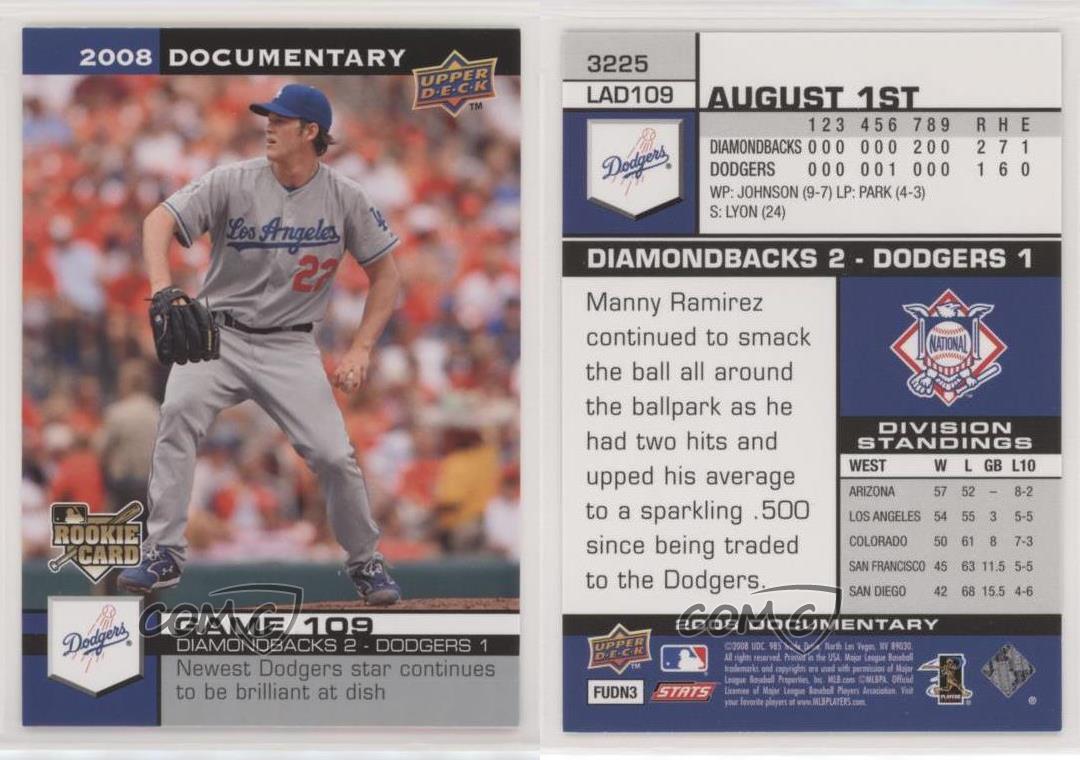 2008 Upper Deck Documentary Gold #3225 Clayton Kershaw - A4438 - NM-MT