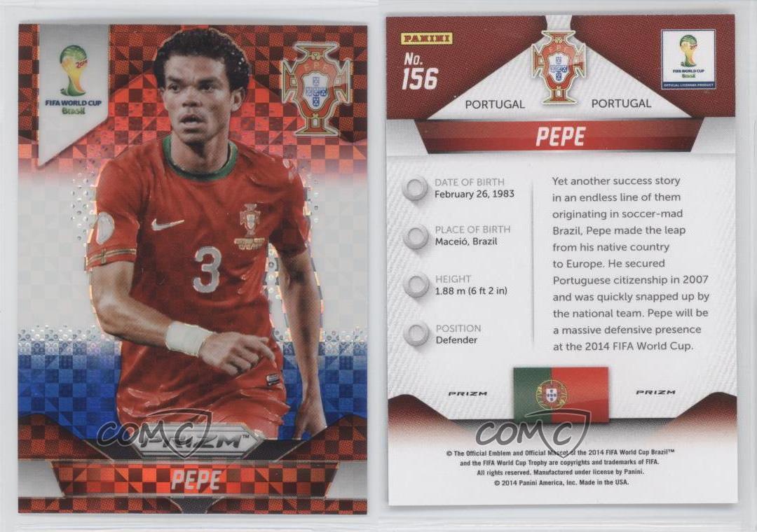Panini Prizm Copa del Mundo 2014 Brasil-base # 156 Pepe-Portugal