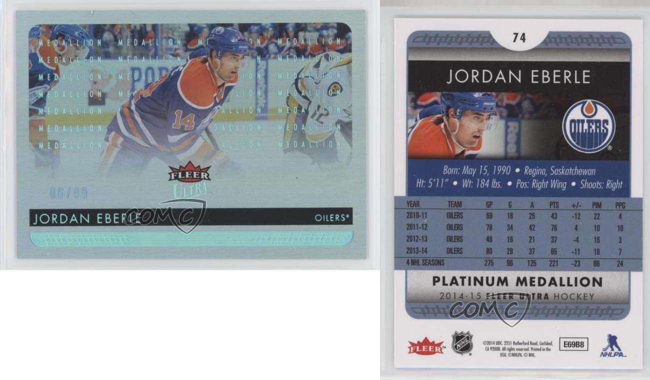 2014-15 Fleer Ultra Platinum Medallion /99 Jordan Eberle #74 - Bild 3 von 3