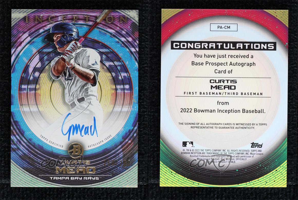 2022 Bowman Inception Prospect Auto /250 Curtis Mead #PA-CM Auto - Picture 4 of 4