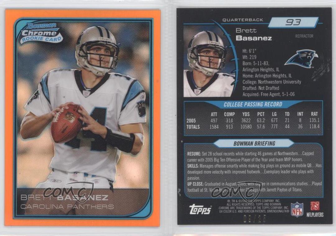 2006 Bowman Chrome Orange Refractor /25 Brett Basanez #93 Rookie RC - Picture 3 of 3