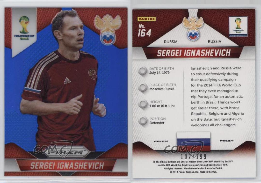 2014 Panini Prizm World Cup Blue Prizm /199 Sergei Ignashevich #164