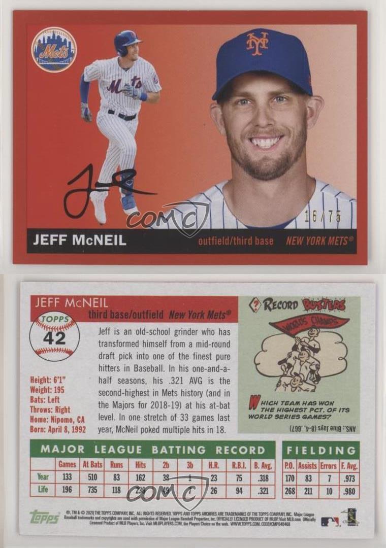  2020 Topps Archives #42 Jeff McNeil New York Mets MLB