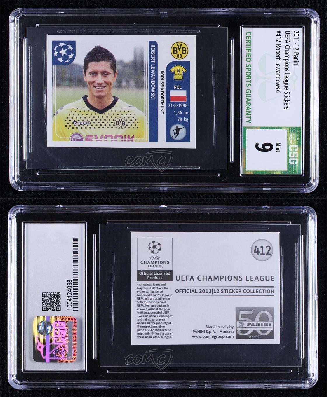 2011 Panini UEFA Champions League Album Stickers Robert Lewandowski CSG 9 Mint