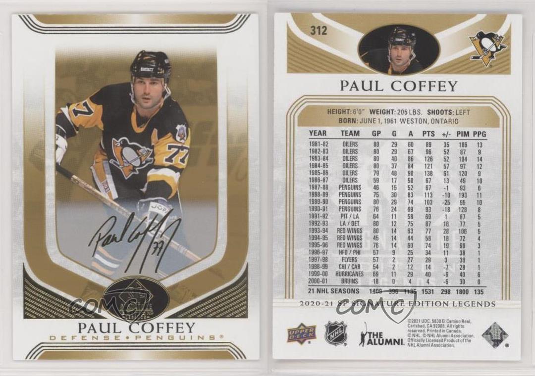 2020-21 SP Signature Legends Gold 312 Paul Coffey SP