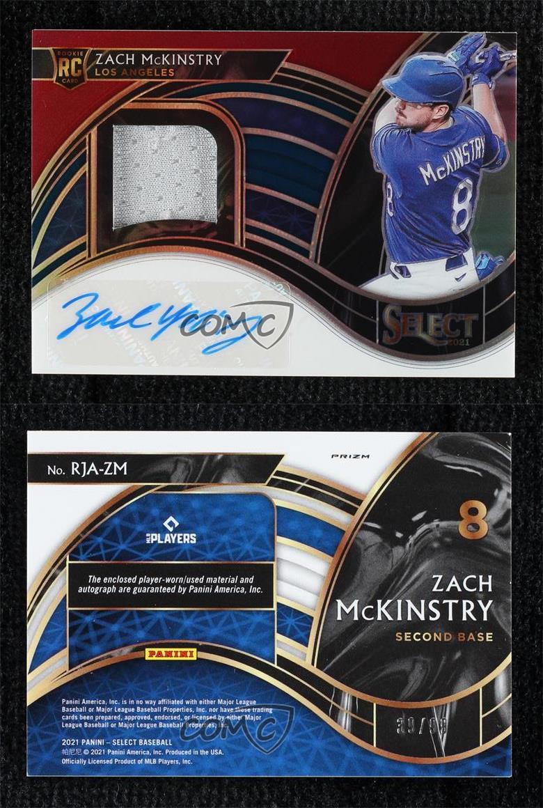 2021 PANINI SELECT ZACH MCKINSTRY ROOKIE JERSEY AUTO HOLO #D199 CHICAGO CUBS