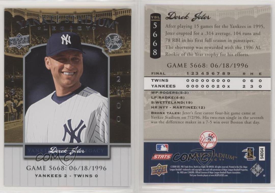 2008 Upper Deck Yankee Stadium Legacy Derek Jeter #YSL5668 HOF acheter