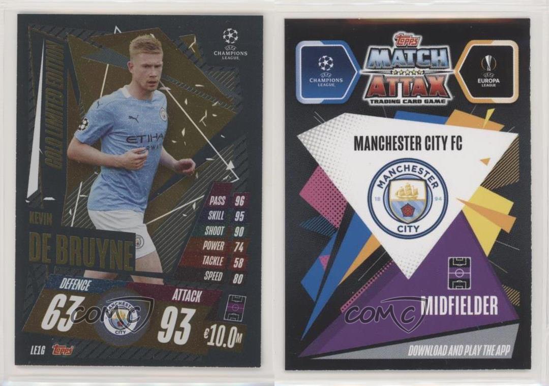 Match Attax Extra Champions League 20/21 De Bruyne Gold Limited Edition LE1G 