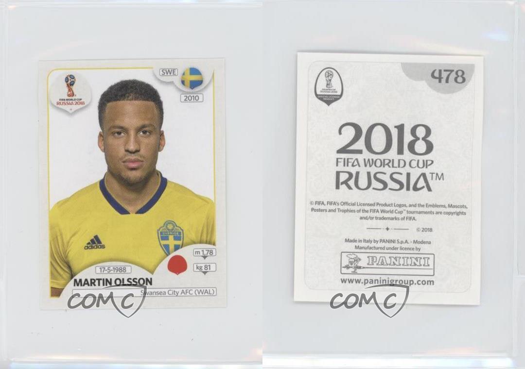 Panini Sticker Fußball WM 2018 Russia Nr 478 Martin Olsson SWE Sweden Bild NEU 