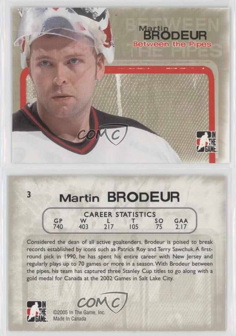 2005-06 ITG Between the Pipes Martin Brodeur #3 HOF - Picture 3 of 4