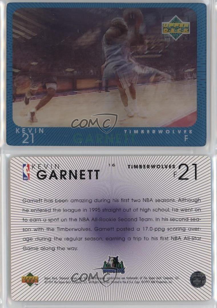 1997-98 Upper Deck Diamond Vision Kevin Garnett #16 HOF - Zdjęcie 3 z 4